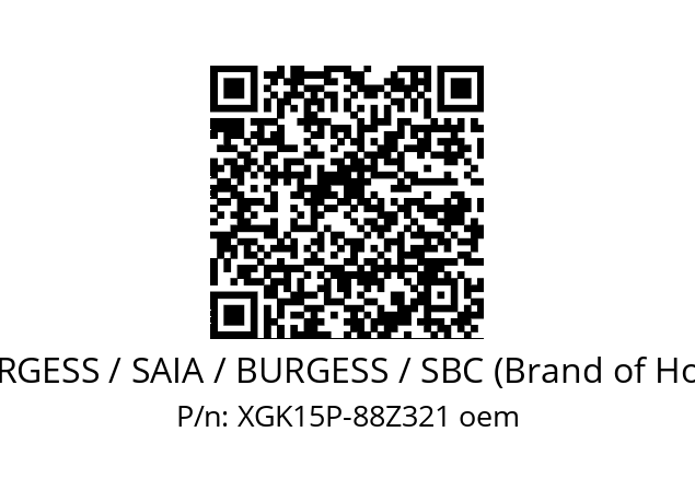   SAIA-BURGESS / SAIA / BURGESS / SBC (Brand of Honeywell) XGK15P-88Z321 oem