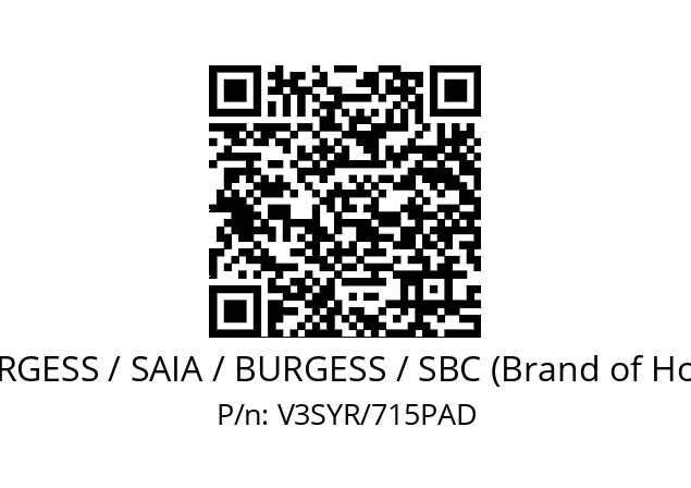   SAIA-BURGESS / SAIA / BURGESS / SBC (Brand of Honeywell) V3SYR/715PAD