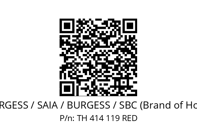   SAIA-BURGESS / SAIA / BURGESS / SBC (Brand of Honeywell) TH 414 119 RED