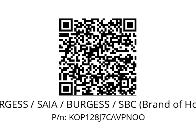   SAIA-BURGESS / SAIA / BURGESS / SBC (Brand of Honeywell) KOP128J7CAVPNOO