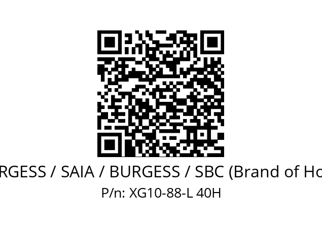   SAIA-BURGESS / SAIA / BURGESS / SBC (Brand of Honeywell) XG10-88-L 40H