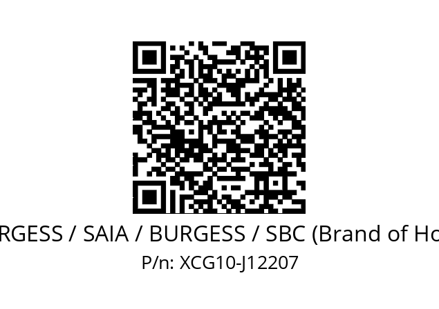   SAIA-BURGESS / SAIA / BURGESS / SBC (Brand of Honeywell) XCG10-J12207