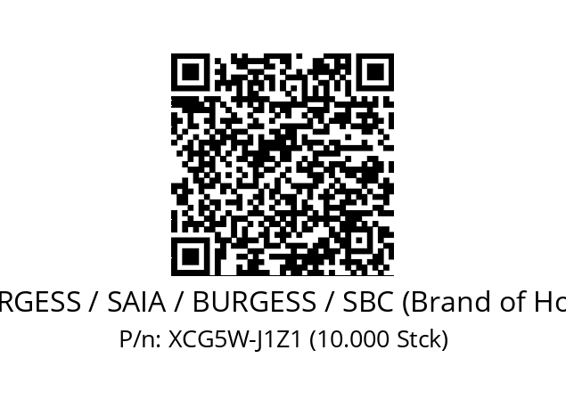   SAIA-BURGESS / SAIA / BURGESS / SBC (Brand of Honeywell) XCG5W-J1Z1 (10.000 Stck)