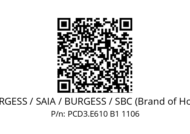   SAIA-BURGESS / SAIA / BURGESS / SBC (Brand of Honeywell) PCD3.E610 B1 1106