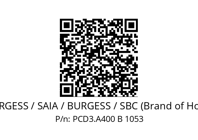   SAIA-BURGESS / SAIA / BURGESS / SBC (Brand of Honeywell) PCD3.A400 B 1053