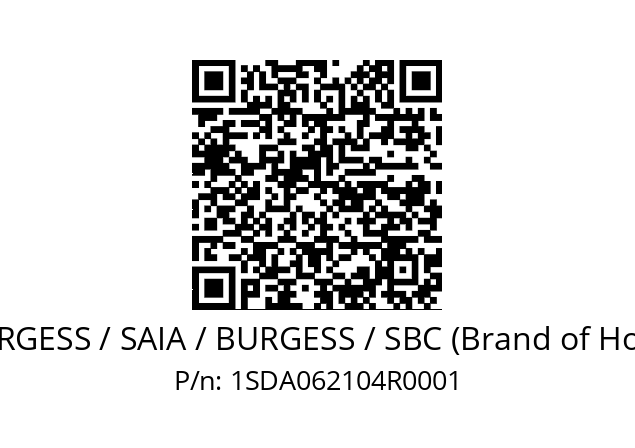   SAIA-BURGESS / SAIA / BURGESS / SBC (Brand of Honeywell) 1SDA062104R0001