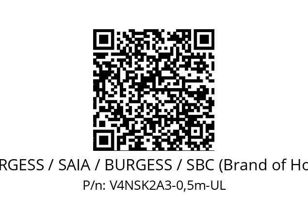   SAIA-BURGESS / SAIA / BURGESS / SBC (Brand of Honeywell) V4NSK2A3-0,5m-UL