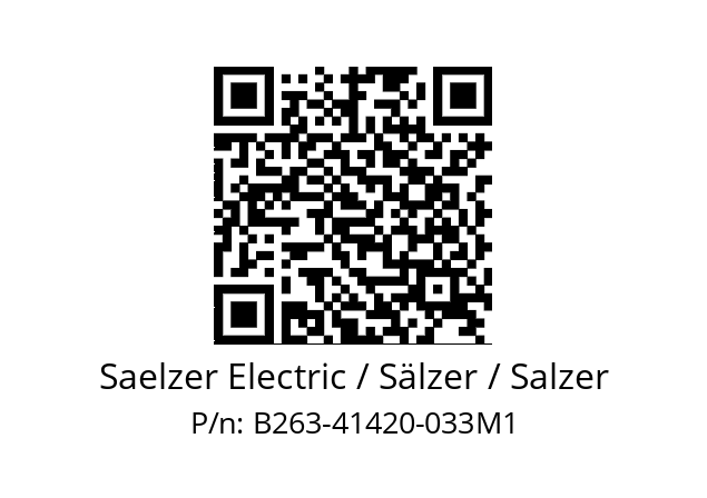   Saelzer Electric / Sälzer / Salzer B263-41420-033M1