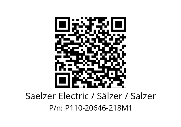   Saelzer Electric / Sälzer / Salzer P110-20646-218M1