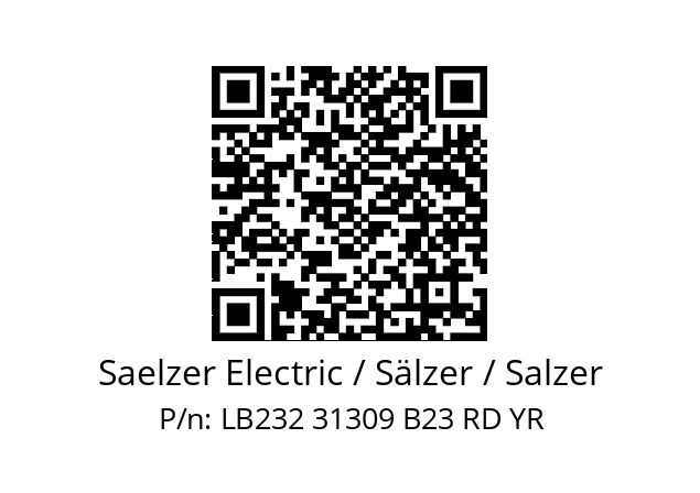   Saelzer Electric / Sälzer / Salzer LB232 31309 B23 RD YR