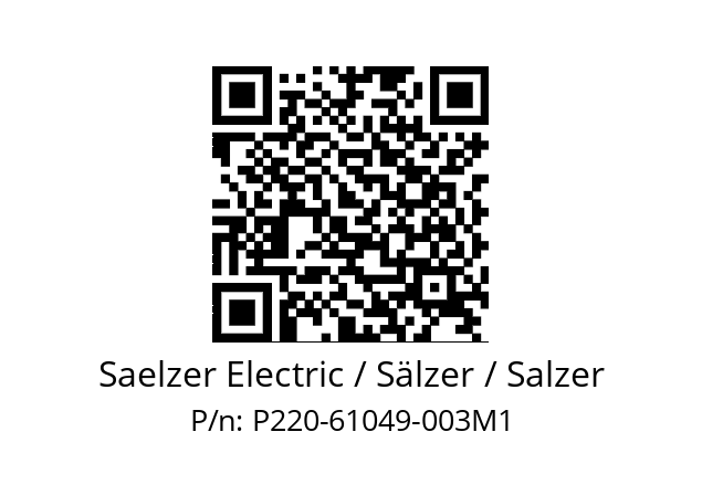   Saelzer Electric / Sälzer / Salzer P220-61049-003M1