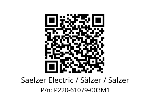   Saelzer Electric / Sälzer / Salzer P220-61079-003M1