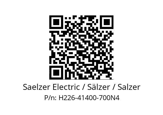   Saelzer Electric / Sälzer / Salzer H226-41400-700N4