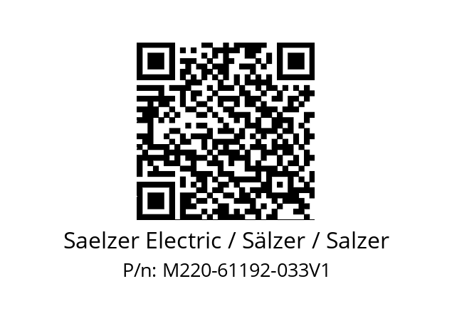   Saelzer Electric / Sälzer / Salzer M220-61192-033V1