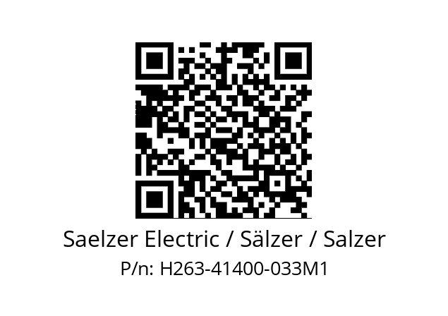   Saelzer Electric / Sälzer / Salzer H263-41400-033M1