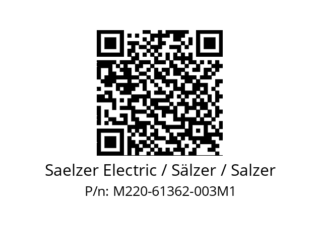   Saelzer Electric / Sälzer / Salzer M220-61362-003M1