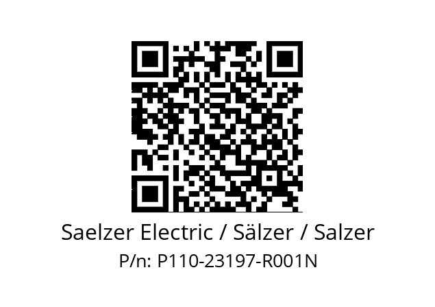   Saelzer Electric / Sälzer / Salzer P110-23197-R001N