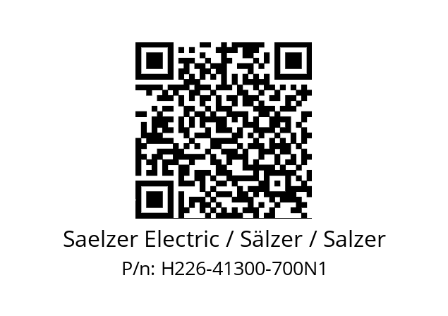   Saelzer Electric / Sälzer / Salzer H226-41300-700N1