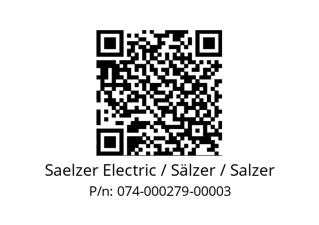   Saelzer Electric / Sälzer / Salzer 074-000279-00003