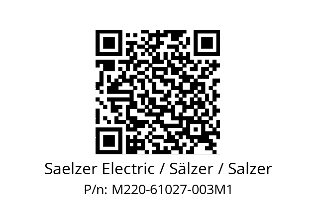   Saelzer Electric / Sälzer / Salzer M220-61027-003M1