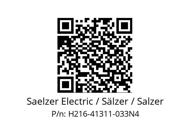   Saelzer Electric / Sälzer / Salzer H216-41311-033N4