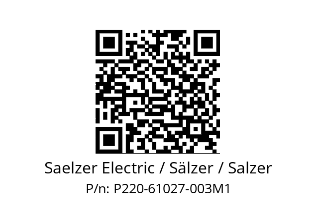   Saelzer Electric / Sälzer / Salzer P220-61027-003M1