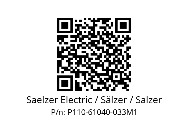   Saelzer Electric / Sälzer / Salzer P110-61040-033M1