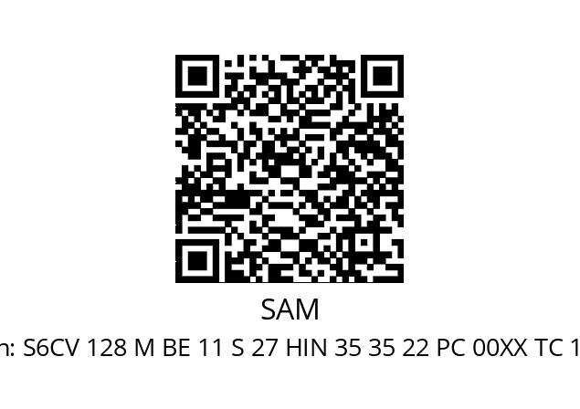   SAM S6CV 128 M BE 11 S 27 HIN 35 35 22 PC 00XX TC 128