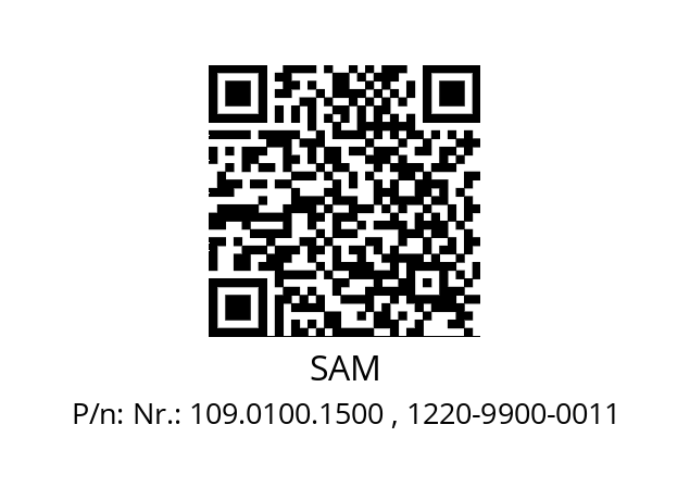   SAM Nr.: 109.0100.1500 , 1220-9900-0011