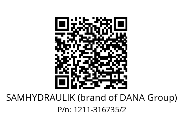   SAMHYDRAULIK (brand of DANA Group) 1211-316735/2