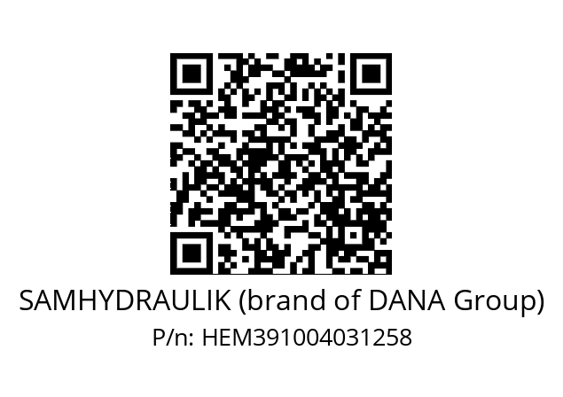   SAMHYDRAULIK (brand of DANA Group) HEM391004031258