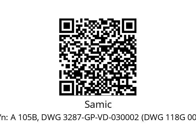   Samic A 105B, DWG 3287-GP-VD-030002 (DWG 118G 001)