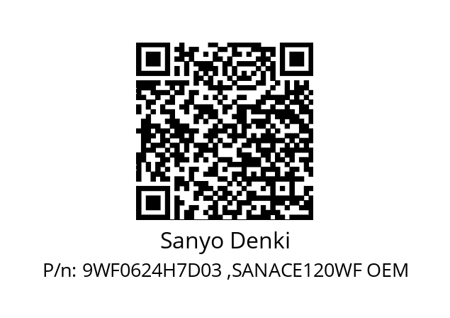   Sanyo Denki 9WF0624H7D03 ,SANACE120WF OEM