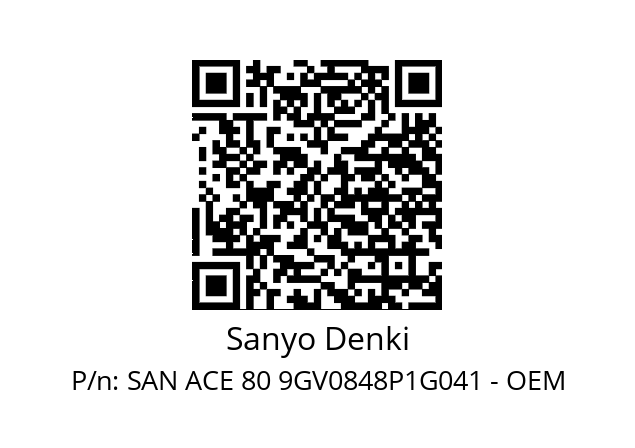   Sanyo Denki SAN ACE 80 9GV0848P1G041 - OEM