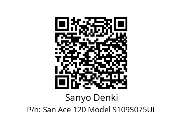   Sanyo Denki San Ace 120 Model S109S075UL