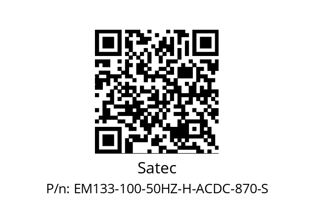   Satec EM133-100-50HZ-H-ACDC-870-S