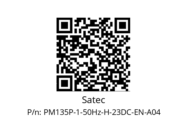   Satec PM135P-1-50Hz-H-23DC-EN-A04