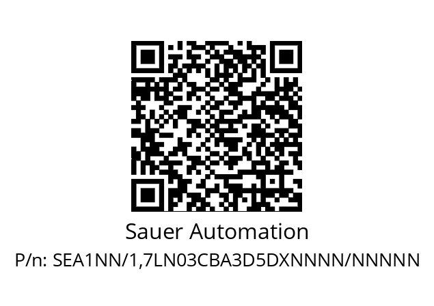   Sauer Automation SEA1NN/1,7LN03CBA3D5DXNNNN/NNNNN