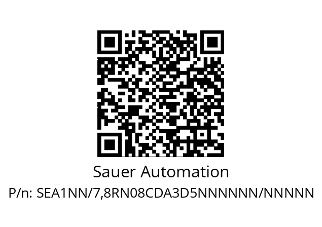   Sauer Automation SEA1NN/7,8RN08CDA3D5NNNNNN/NNNNN