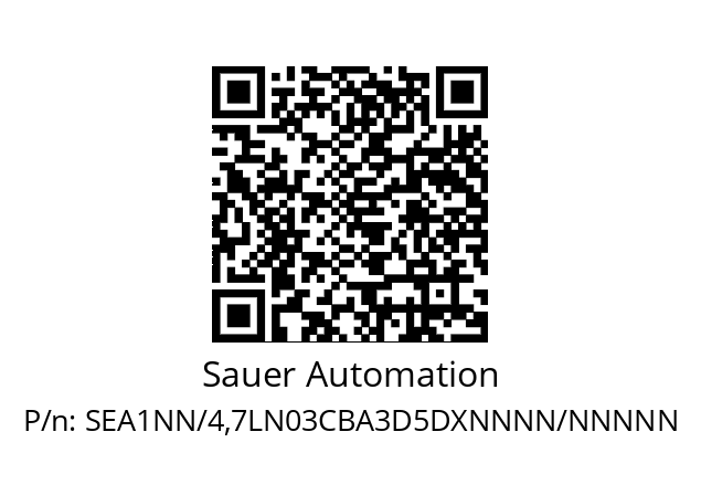   Sauer Automation SEA1NN/4,7LN03CBA3D5DXNNNN/NNNNN