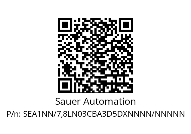   Sauer Automation SEA1NN/7,8LN03CBA3D5DXNNNN/NNNNN