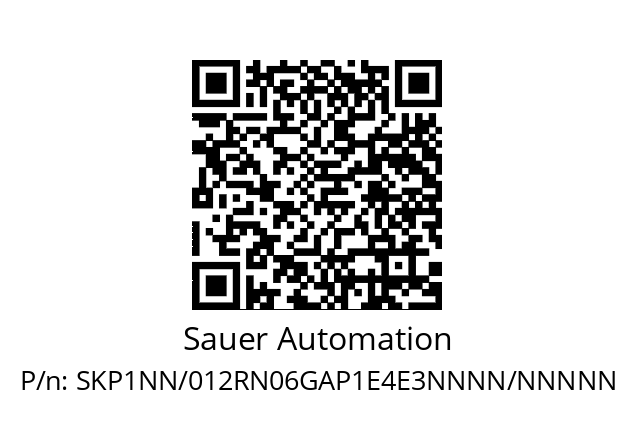   Sauer Automation SKP1NN/012RN06GAP1E4E3NNNN/NNNNN