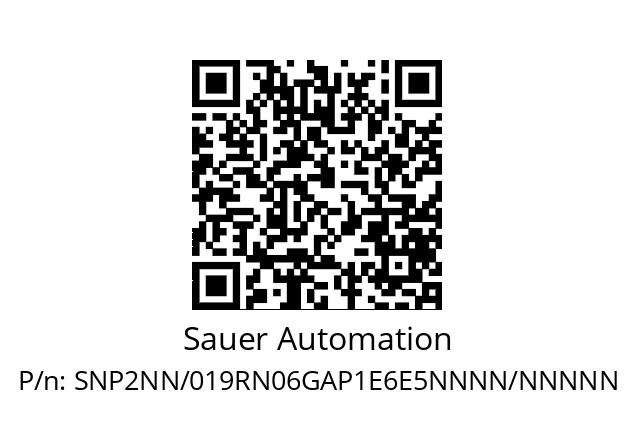   Sauer Automation SNP2NN/019RN06GAP1E6E5NNNN/NNNNN