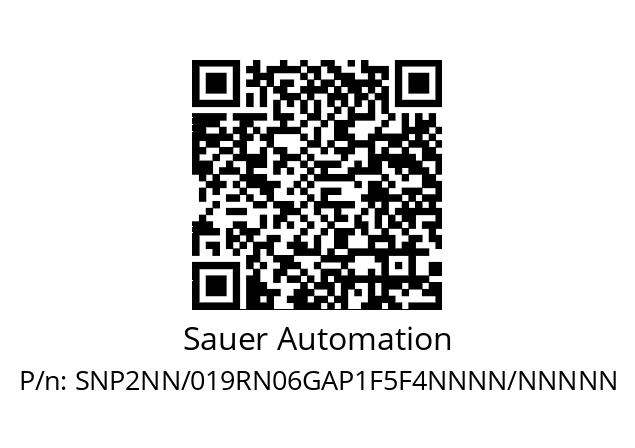   Sauer Automation SNP2NN/019RN06GAP1F5F4NNNN/NNNNN