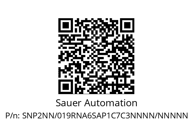   Sauer Automation SNP2NN/019RNA6SAP1C7C3NNNN/NNNNN