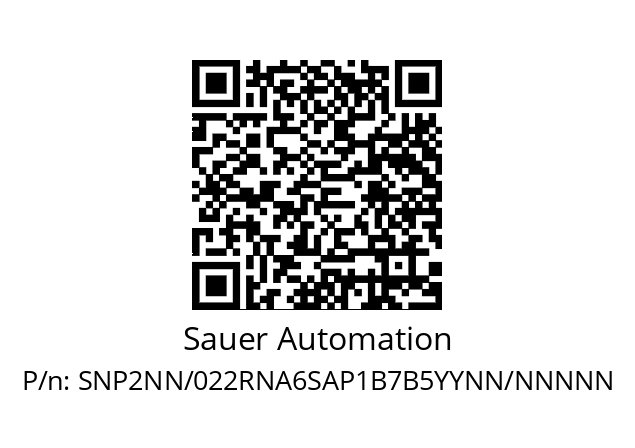   Sauer Automation SNP2NN/022RNA6SAP1B7B5YYNN/NNNNN