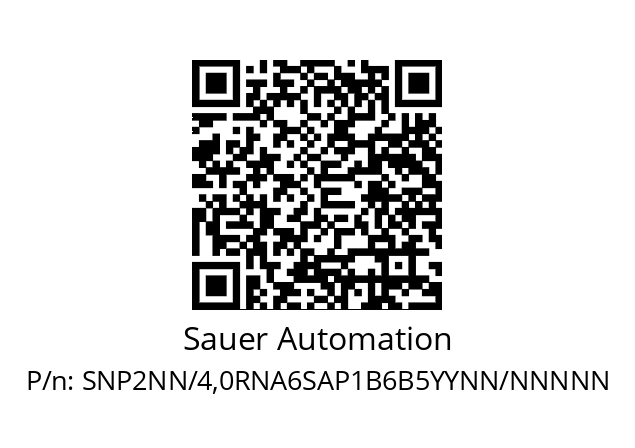   Sauer Automation SNP2NN/4,0RNA6SAP1B6B5YYNN/NNNNN