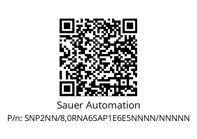   Sauer Automation SNP2NN/8,0RNA6SAP1E6E5NNNN/NNNNN