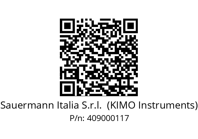   Sauermann Italia S.r.l.  (KIMO Instruments) 409000117