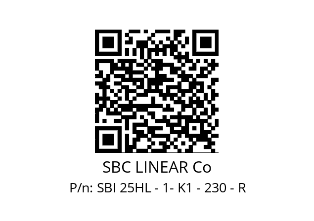   SBC LINEAR Co SBI 25HL - 1- K1 - 230 - R